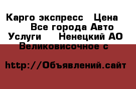 Карго экспресс › Цена ­ 100 - Все города Авто » Услуги   . Ненецкий АО,Великовисочное с.